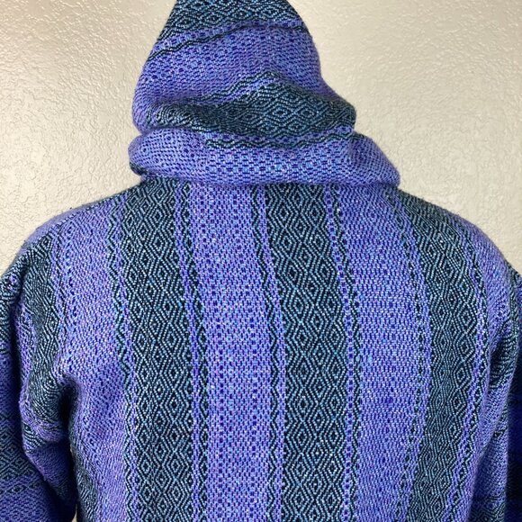 Molina Baja Men's Purple & Green Woven Full Zip Hoodie Sweater Sz L (42-44) - Picture 8 of 10